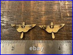 Original Pre Wwii Usac Officer Wing And Prop Lapel Pair, Pb