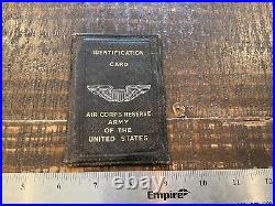 Original Pre Wwii Usac Pilot Scarce ID Card Booklet / Holder