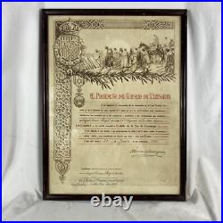Original Rif War 1927 Spanish Pax Medal Diploma Framed Named French Tirailleur