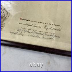 Original Rif War 1927 Spanish Pax Medal Diploma Framed Named French Tirailleur