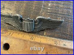 Original Scarce Pre Wwii Usac Sterling 3 Pilot Wings Badge Pin