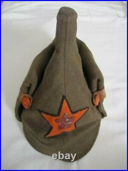 Original Soviet Russian CIVIL War Budenovka Hat Cap 1918-1922 Hammer And Plow