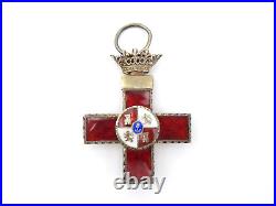 Original Spanish WWII Era Sterling Order of Military Merit Cross Red Distinction