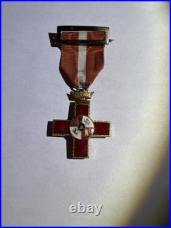Original Spanish WWII Era Sterling Order of Military Merit Cross Red Distinction