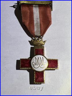 Original Spanish WWII Era Sterling Order of Military Merit Cross Red Distinction