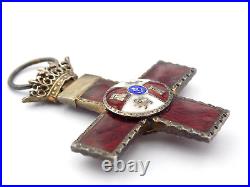 Original Spanish WWII Era Sterling Order of Military Merit Cross Red Distinction