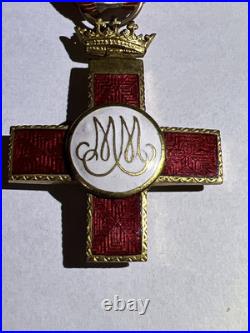 Original Spanish WWII Era Sterling Order of Military Merit Cross Red Distinction