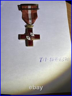 Original Spanish WWII Era Sterling Order of Military Merit Cross Red Distinction