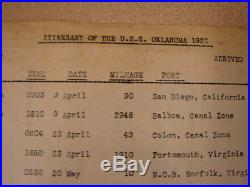 Original USS OKLAHOMA Cap Tally & 1936 Midshipmans Cruise Map & Insignia Group