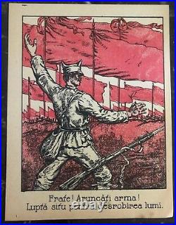 Original USSR Leaflet Dropped in Romania Communist Post WW1 Throw The Guns