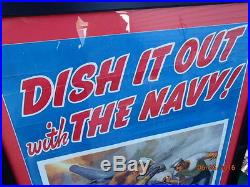 Original Vintage Navy Recruiting Poster Signed MilitaryFramed