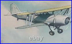 Original WAYNE DAVIS'Vought Corsair SBU-1 US NAVY' Dive Bomber BiPLANE PAINTING