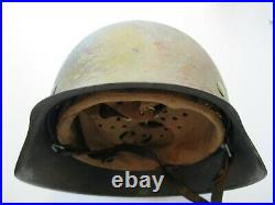 Original WWII German M-1942 Normandy Pattern Helmet, Liner & Chinstrap Size 66