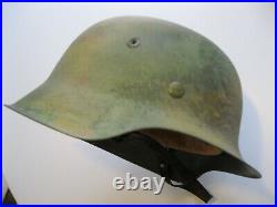 Original WWII German M-1942 Normandy Pattern Helmet, Liner & Chinstrap Size 66