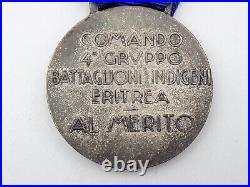 Original WWII Italian Fascist Colonial Merit Medal Eritrean Battalion