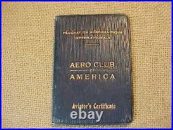Original Wwi Era 1922 Aero Club Of America Pilot ID Card Photo Wearing Wings