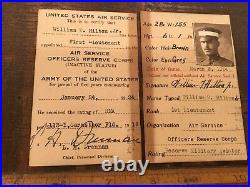 Original Wwi Us Pilot Rating Photo ID Card Usas Reserves 1924