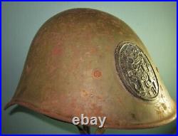 Original lion badge Dutch M34 helmet Stahlhelm casque casco elmo WW2