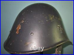 Original named WW2 Dutch M38R helmet polize Stahlhelm casque casco elmo 2GM WK