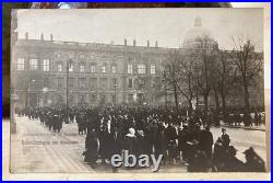 POST-WW1 GERMAN FREIKORPS BERLIN STREET FIGHT with PALACE DESTROYED PHOTO POSTCARD