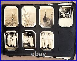 POST WWI 1920's NAMED US NAVY PHOTO ALBUM ERNEST M. FLAHERTY USS WEST VIRGINA