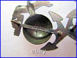 Pair P1926 Officer Service Collar Ornament, Droop Wing, 2 Posts, Fire Bronze, NR