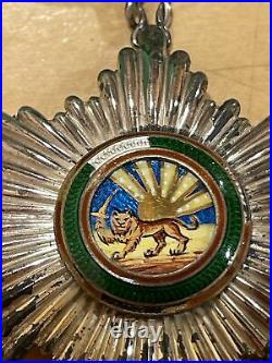 Persian Order Of Homayoun II Class Silver Enamel Neck Badge Instituted 15.2.1935