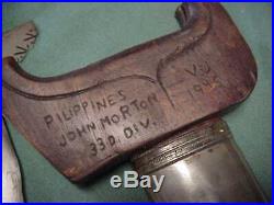 Philippine Filipino Moro Silver Kriss Sword Named to U S Marine WW 2 Pacific War