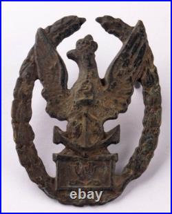 Polish Army Ring Poland WW2 WWII Eagle Navy stamp 1935 Gdynia Ship Anchor Coat