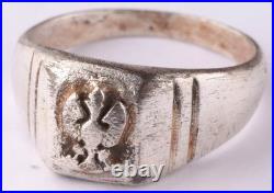 Polish Army Ring Poland WW2 WWII Eagle Navy stamp 1935 Gdynia Ship Anchor Coat