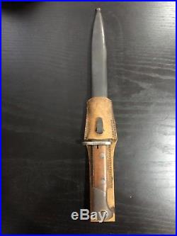 Polish Pre-WWII M1930 Mauser Rifle Perkun Bayonet with Scabbard and Frog