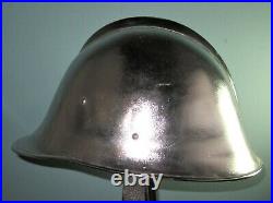 Polish chrome WZ35 fire fighter helmet casque stahlhelm casco elmo