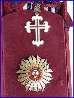 Portugal Order Military Merit Grand Cross Set. Silver/hallmarked. Cased Rare. Ef