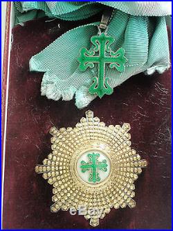 Portugal Order Of Avivz Grand Cross Set. Silver/gilt/hallmarked. Cased. Rare. Ef