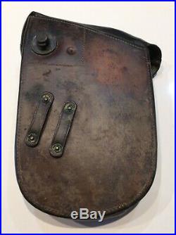 Post WWI US ARMY CAVALRY M1917 OFFICER SADDLE POMMEL LEATHER POUCH QMC JEFF 1921