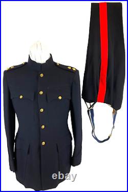 Pre WW2 British RA Artillery Lt Colonel Blue Dress Tunic & Trousers With Stripe