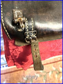 Pre-WW2 German Youth School Bag Backpack Brown Leather Signed Tin Drum Movie