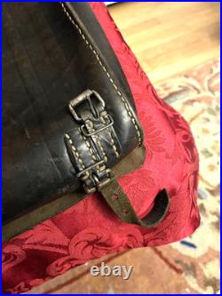 Pre-WW2 German Youth School Bag Backpack Brown Leather Signed Tin Drum Movie