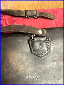 Pre-WW2 German Youth School Bag Backpack Brown Leather Signed Tin Drum Movie