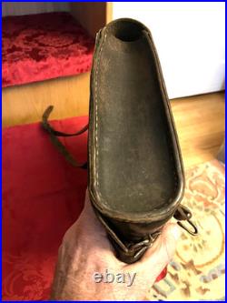 Pre-WW2 German Youth School Bag Backpack Brown Leather Signed Tin Drum Movie