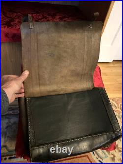 Pre-WW2 German Youth School Bag Backpack Brown Leather Signed Tin Drum Movie