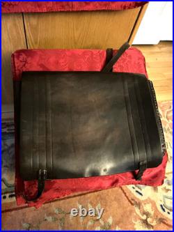 Pre-WW2 German Youth School Bag Backpack Brown Leather Signed Tin Drum Movie