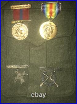 Pre & WWI 1916-20 USMC Named Dated Good Conduct Victory Medals Expert Badges