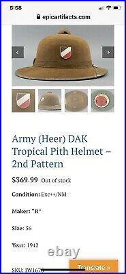 Pre WWII Africa Safari Pith Cork Helmet