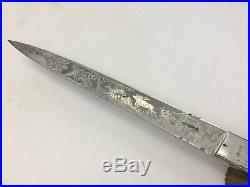 Pre-WWII German Hunting Shooting Dagger, Hirschfanger Double Engraved w Scabbard