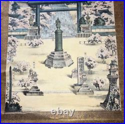 Pre-WWII Japanese Hanging Scroll Emperors Meiji & Taisho Yasukuni Shrine
