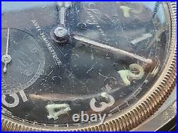Pre-WWII Longines Czech Majetek Military Black Dial Pilot's Wristwatch & Strap