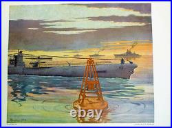 Pre-WWII Original U. S. Navy Poster ENLIST NOW JW Burbank, Linen Backed