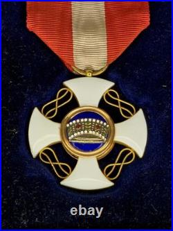 Pre-War Italian Order Of The Crown Knight With Box And Miniature
