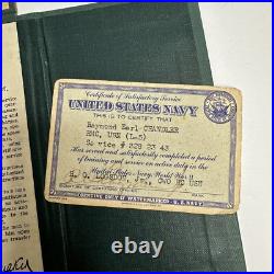 Pre and Post WWII 1927 1948 US Navy Continuous Service Certificate Original